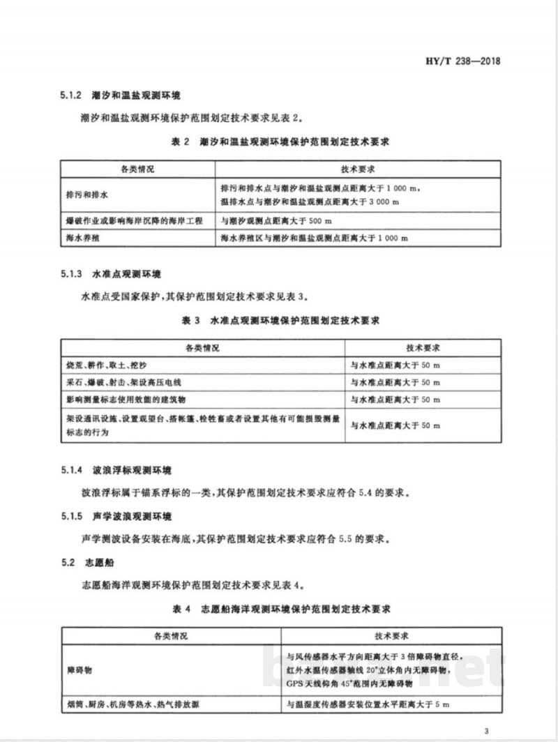 HY/T 238-2018海洋观测环境保护范围划定 