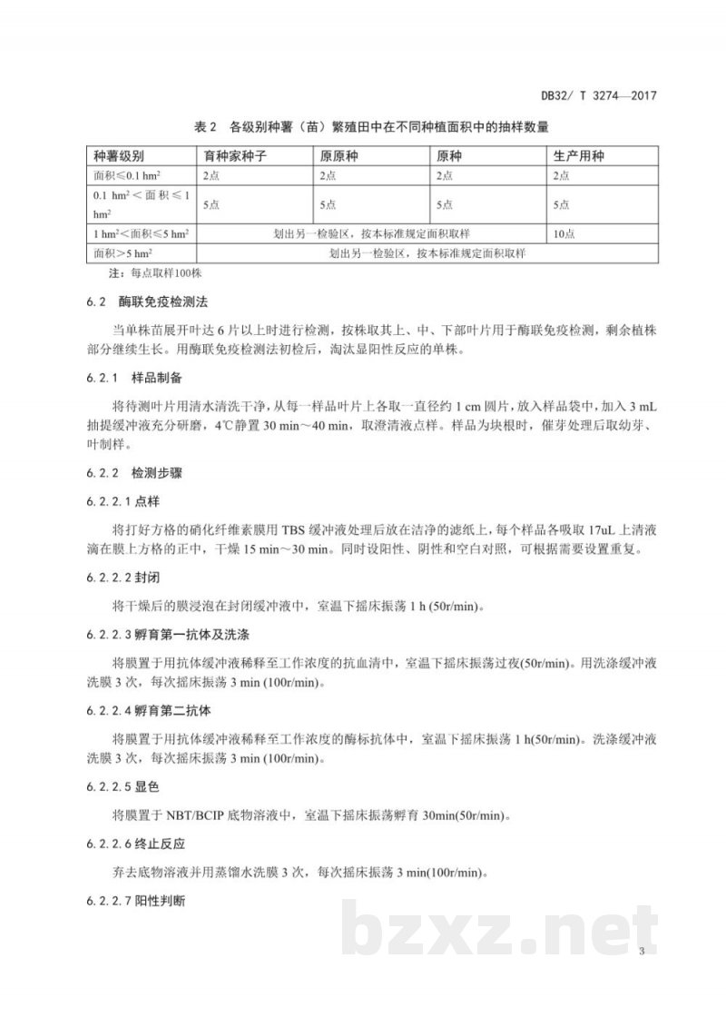 DB32/T 3274-2017紫甘薯种苗病毒检测技术规程