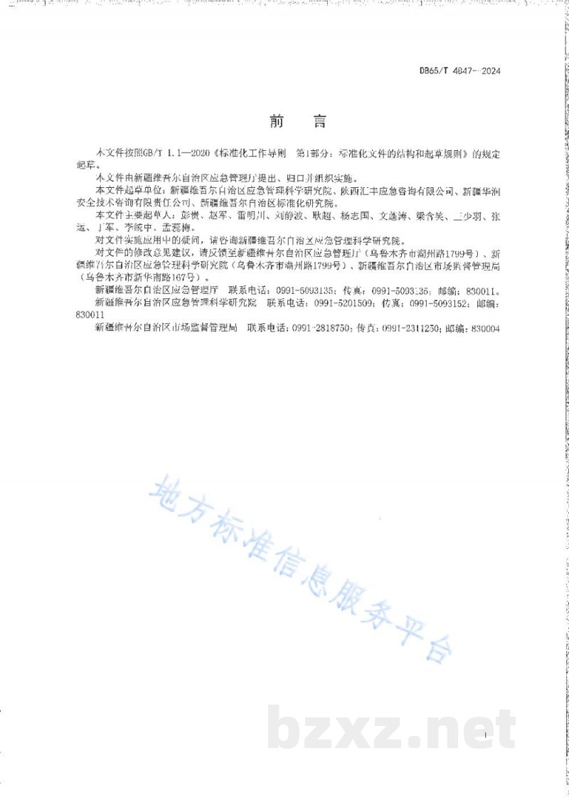 DB65/T 4847-2024化工行业企业重大事故隐患认定