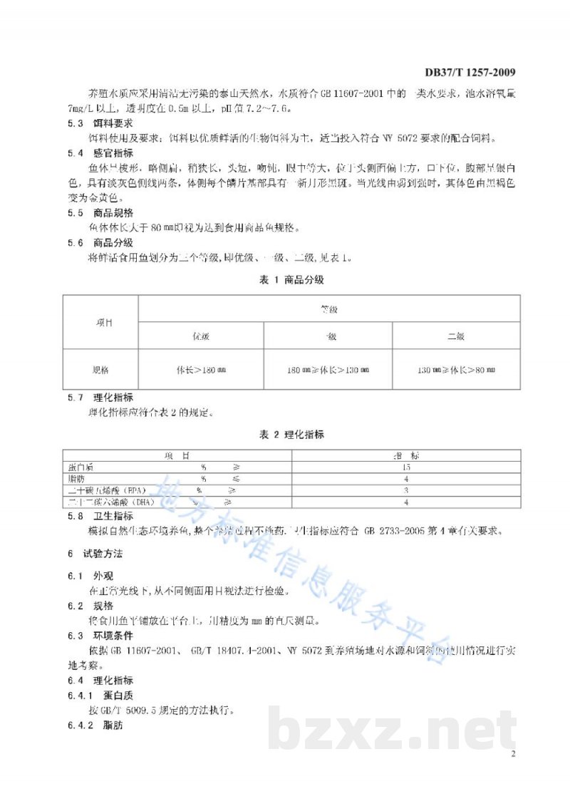 DB37/T 1257-2009地理标志产品 泰山赤鳞鱼