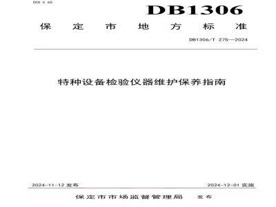 DB1306/T 275-2024特种设备检验仪器维护保养指南