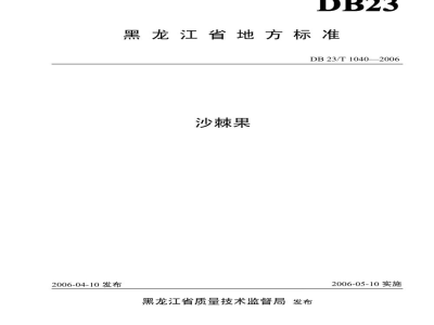 DB23/T 1040-2006沙棘果
