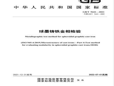 GB/T 9441-2021球墨铸铁金相检验 