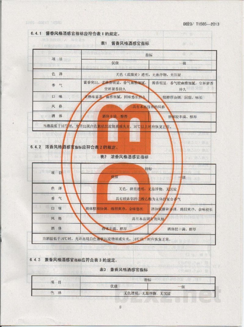 DB23/T 1503-2013地理标志产品 北大仓酒