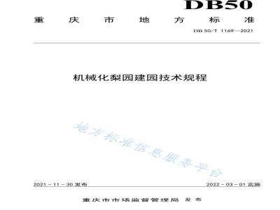 DB50/T 1169-2021机械化梨园建园技术规程