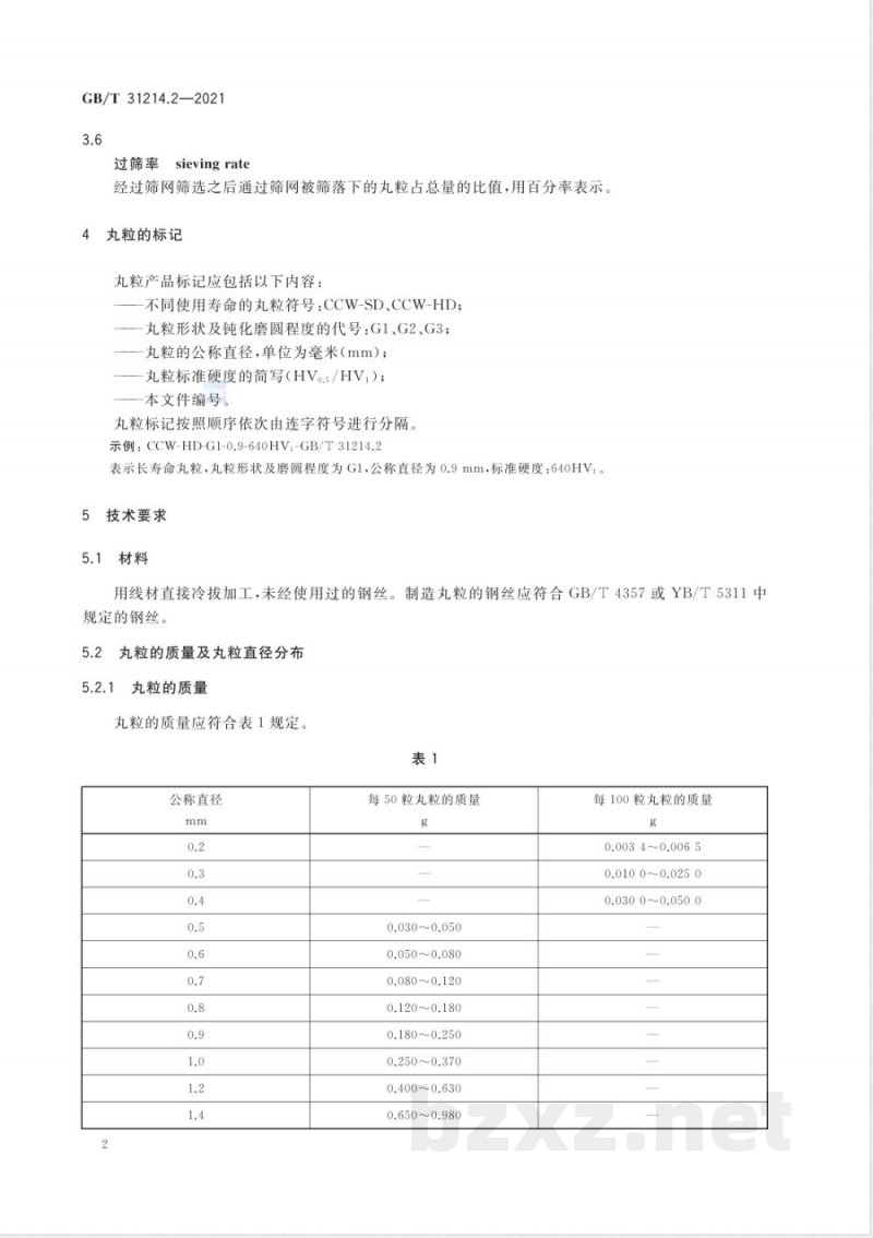 GB/T 31214.2-2021弹簧 喷丸 第2部分：钢丝切丸技术要求与检测 