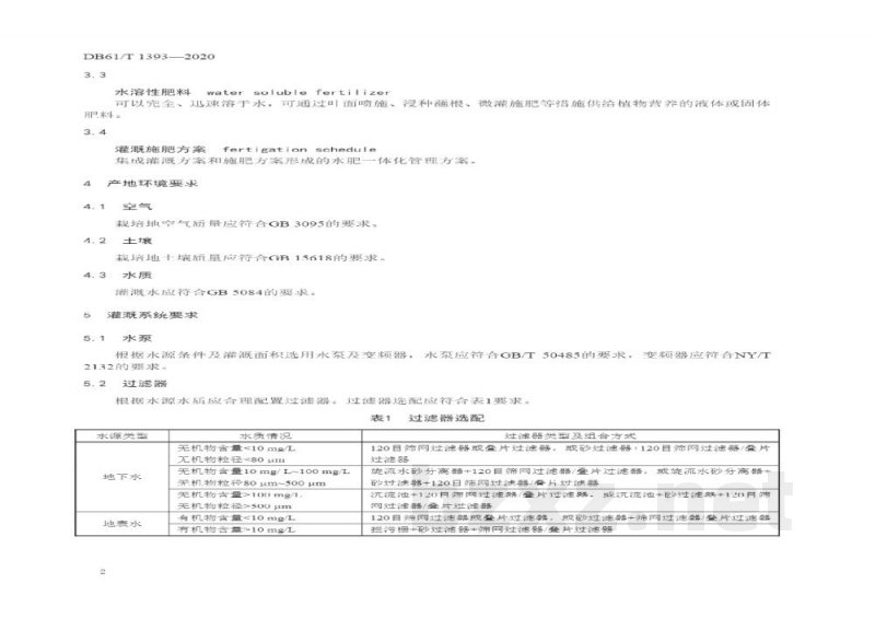 DB61/T 1393-2020设施栽培甜瓜水肥一体化技术规程