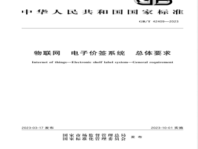 GB/T 42409-2023物联网 电子价签系统 总体要求 