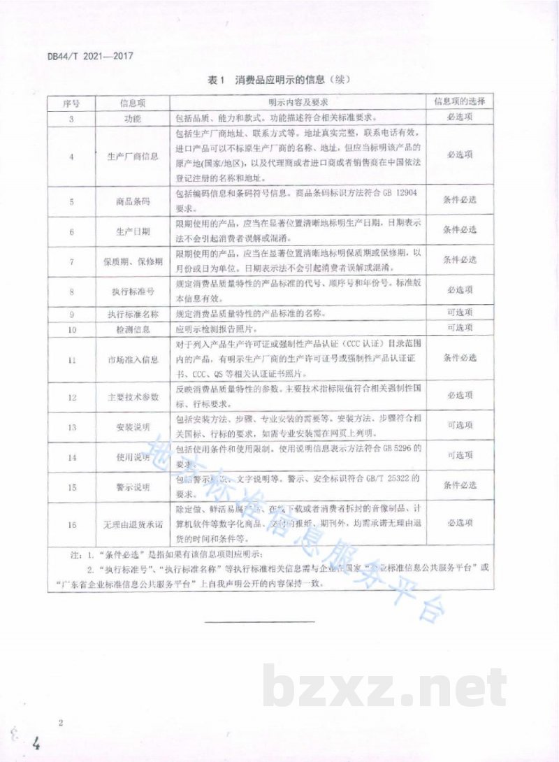 DB44/T 2021-2017网络交易服务规范 消费品信息明示通用要求