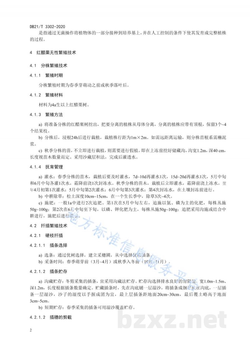 DB21/T 3302-2020红醋栗无性繁殖技术规程