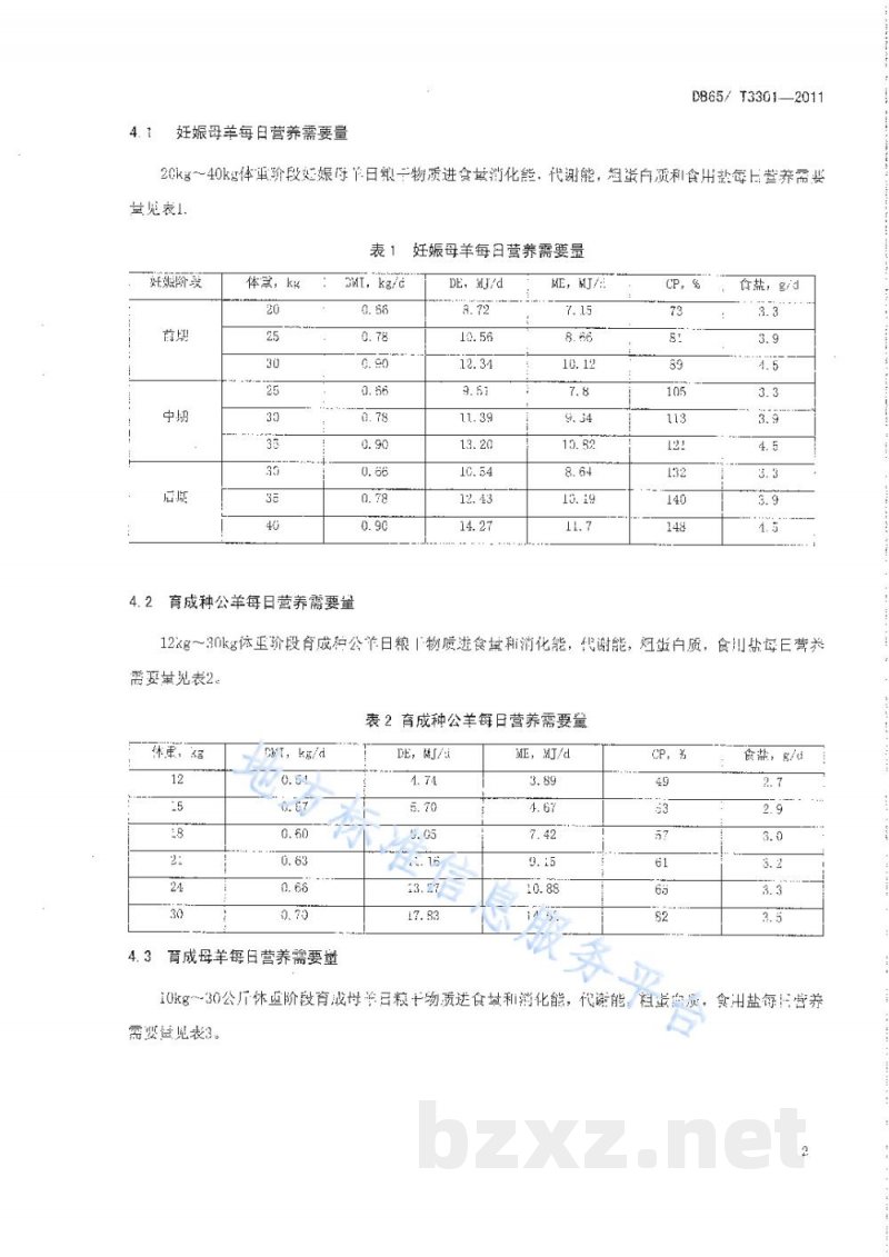 DB65/T 3301-2011策勒黑羊 饲养管理规程