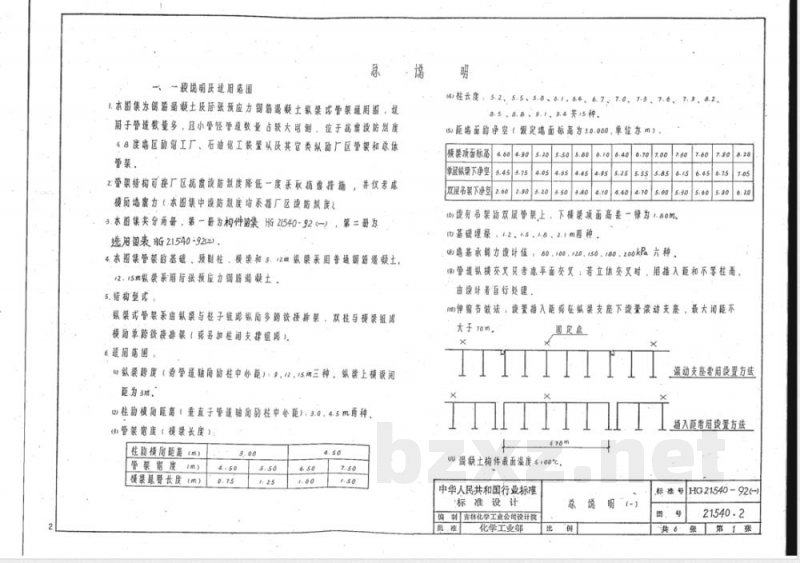 HG/T 21540-1992 钢筋混凝土纵梁式管架通用图