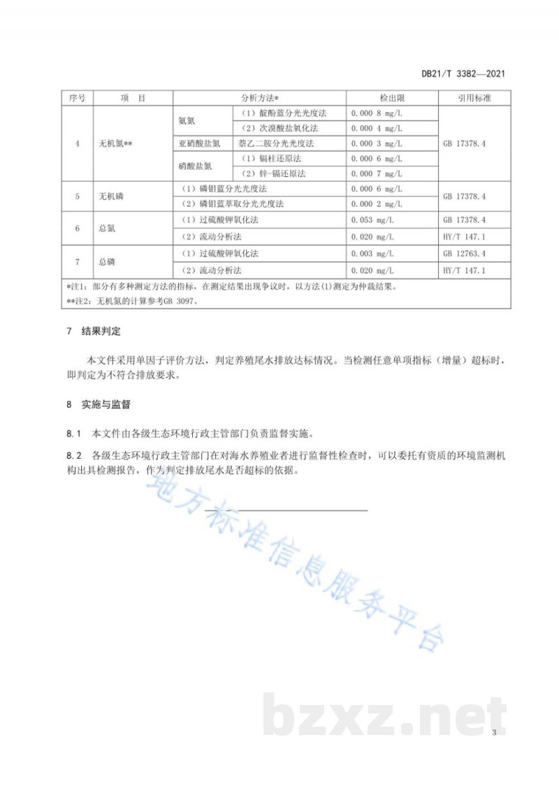 DB21/T 3382-2021辽宁省海水养殖尾水控制标准