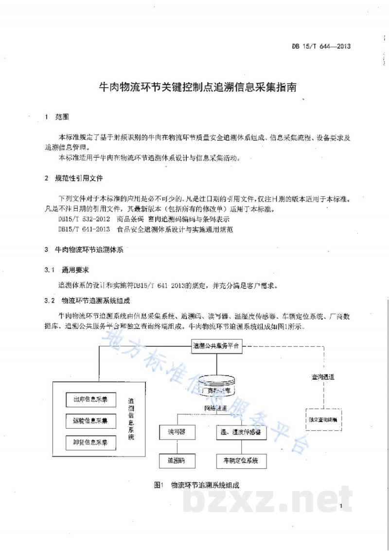 DB15/T 644-2013肉牛物流环节关键控制点追溯信息采集指南