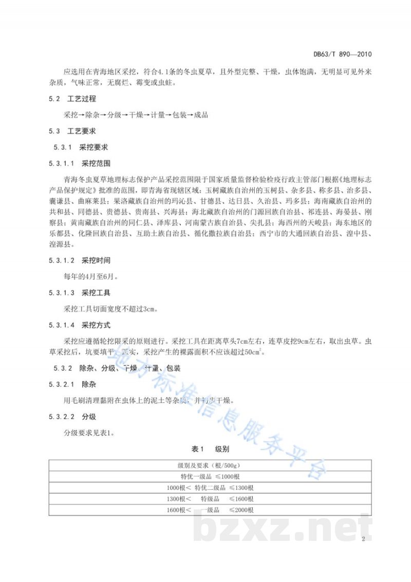 DB63/T 890-2010地理标志产品 青海冬虫夏草