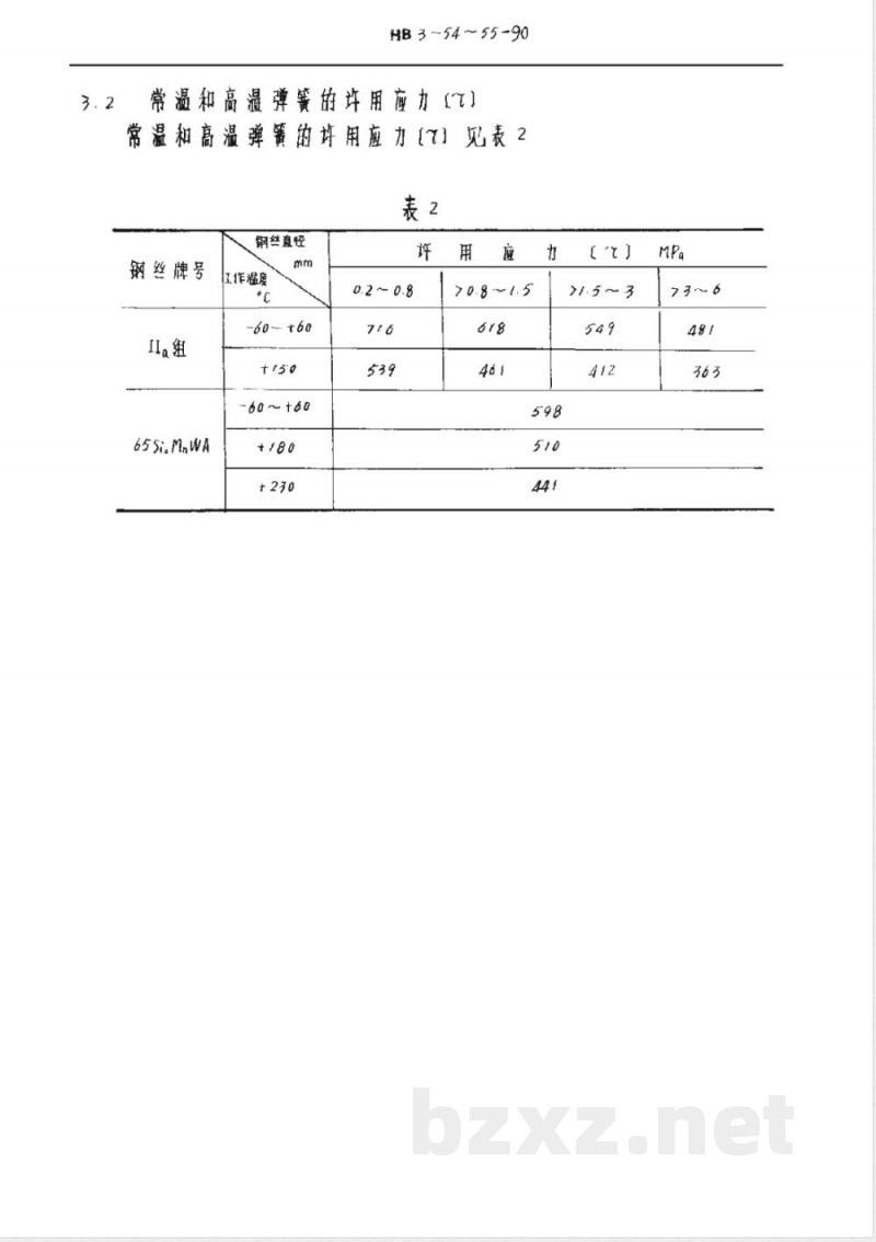 HB 3-54-55-1990 碳素合金钢丝制圆柱螺旋拉伸弹簧