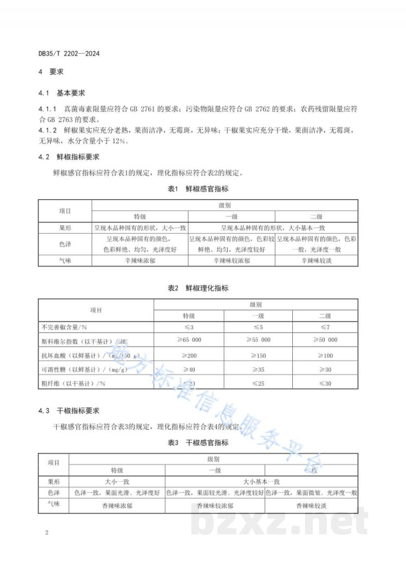 DB35/T 2202-2024高辣朝天椒质量分级