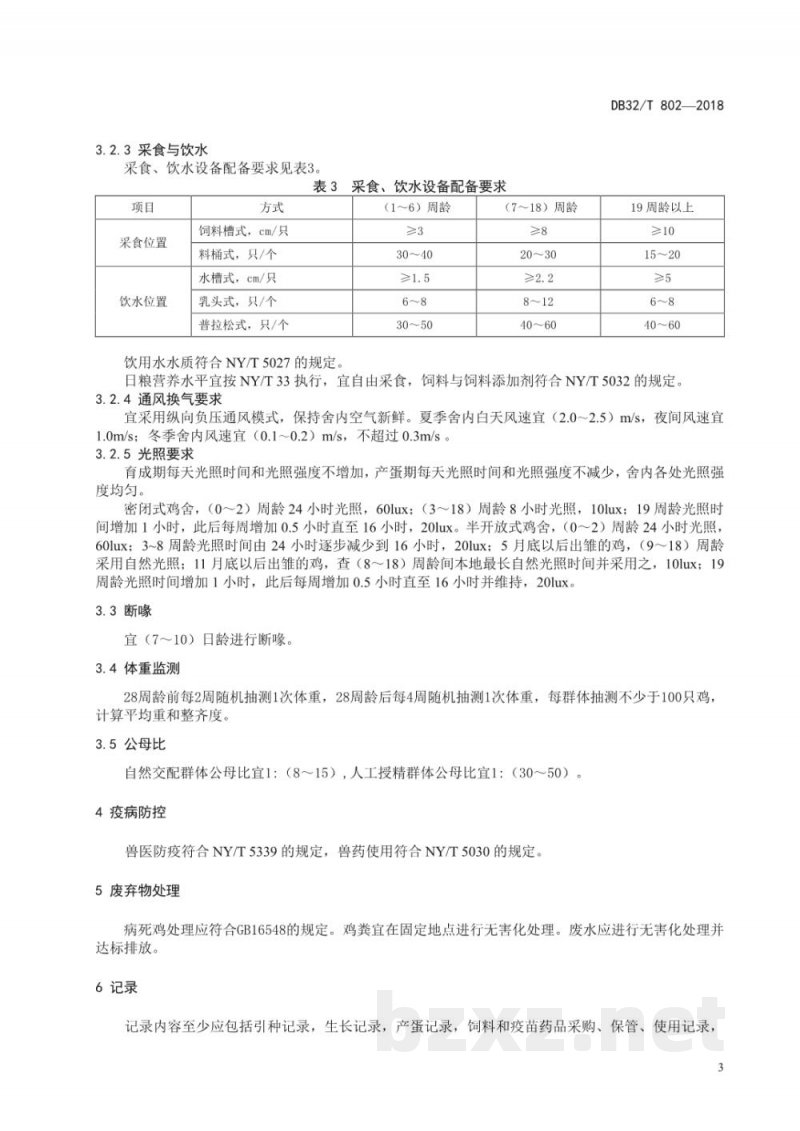DB32/T 802-2018鹿苑鸡饲养技术规程