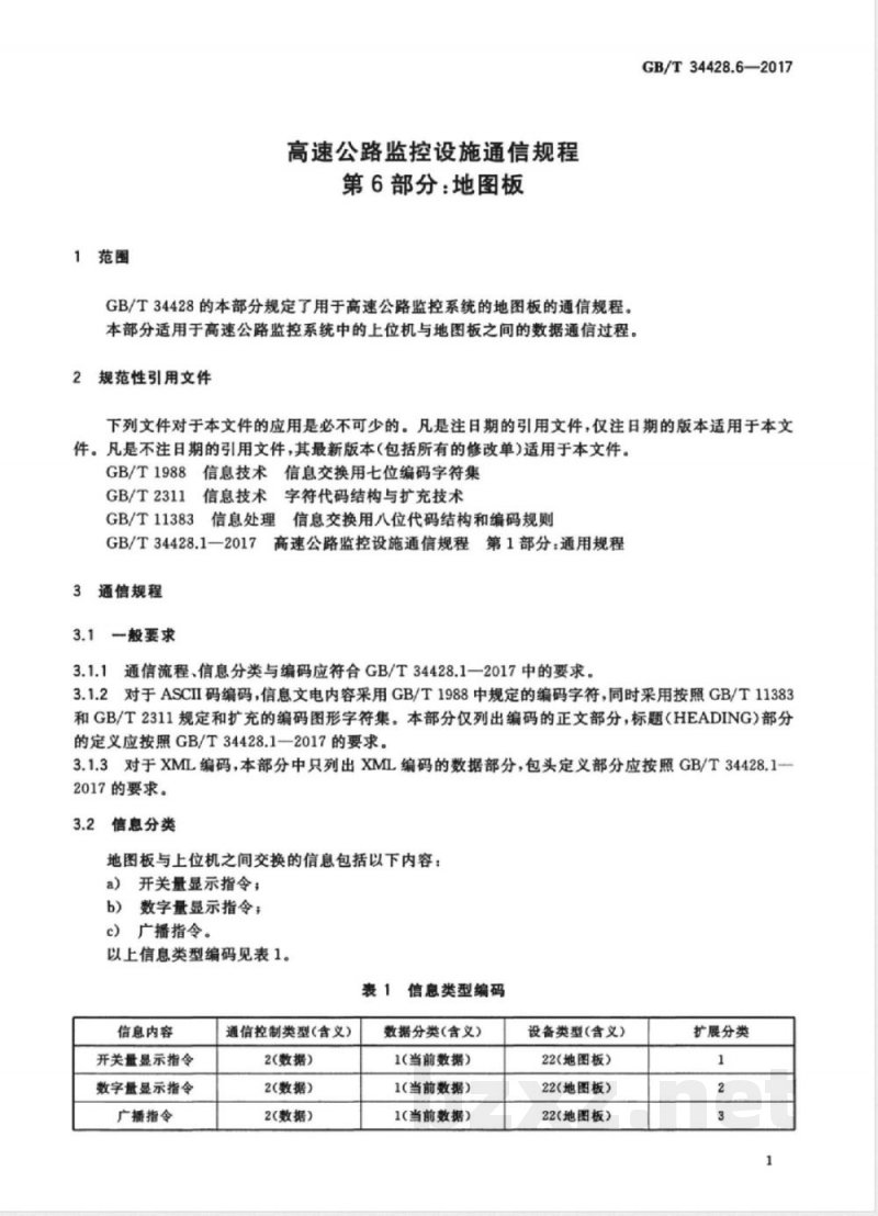GB/T 34428.6-2017高速公路监控设施通信规程 第6部分: 地图板 