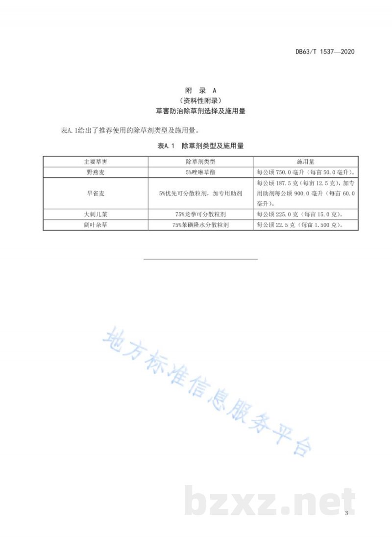 DB63/T 1537-2020青稞昆仑15号丰产栽培技术规范