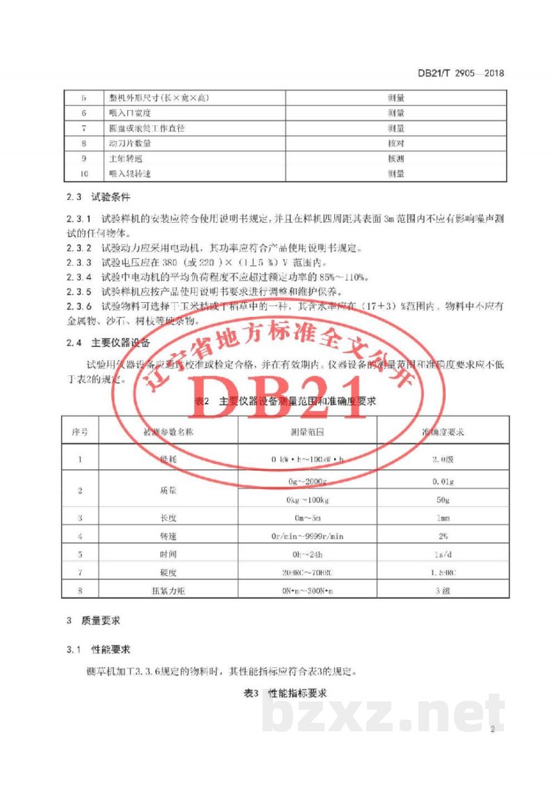 DB21/T 2905-2018铡草机 质量评价技术规范