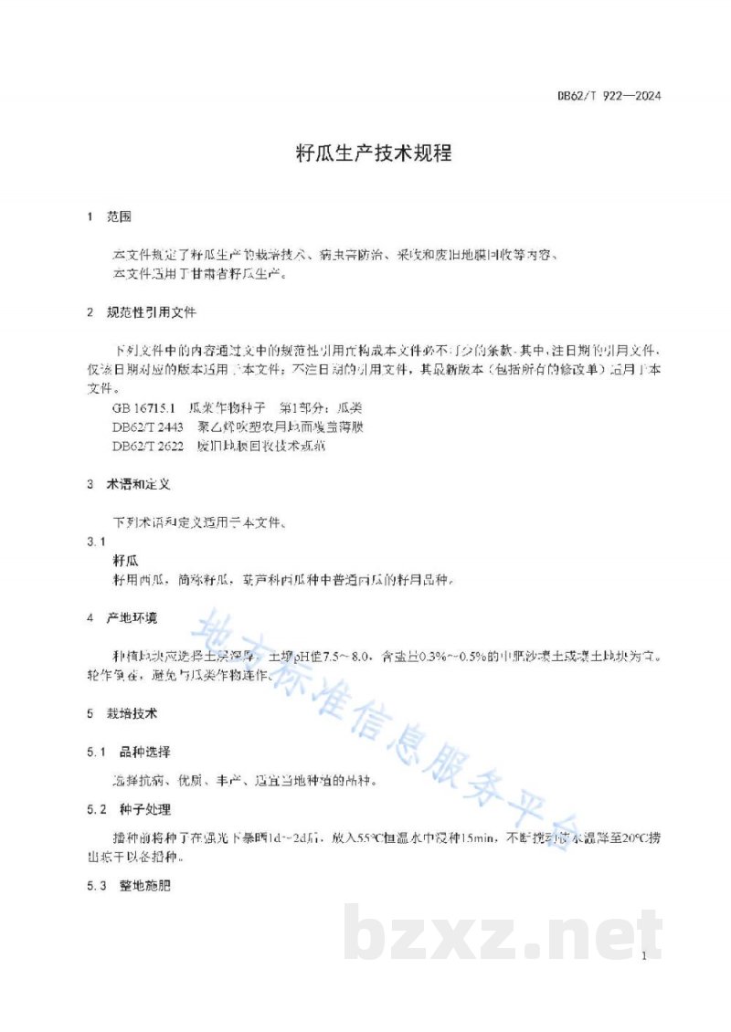 DB62/T 922-2024玉米种子精选分型技术规程