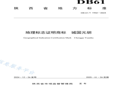DB61/T 1942-2024地理标志证明商标 城固元胡