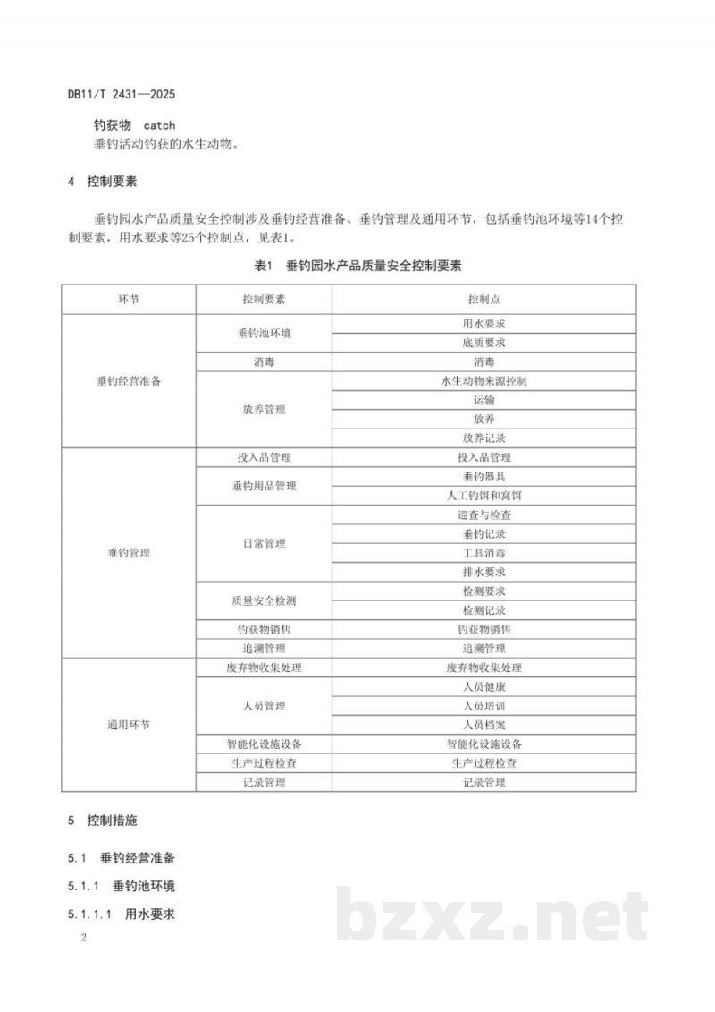 DB11/T 2431-2025垂钓园水产品质量安全控制规范