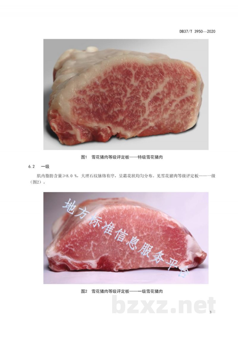 DB37/T 3950-2020雪花猪肉等级分级标准