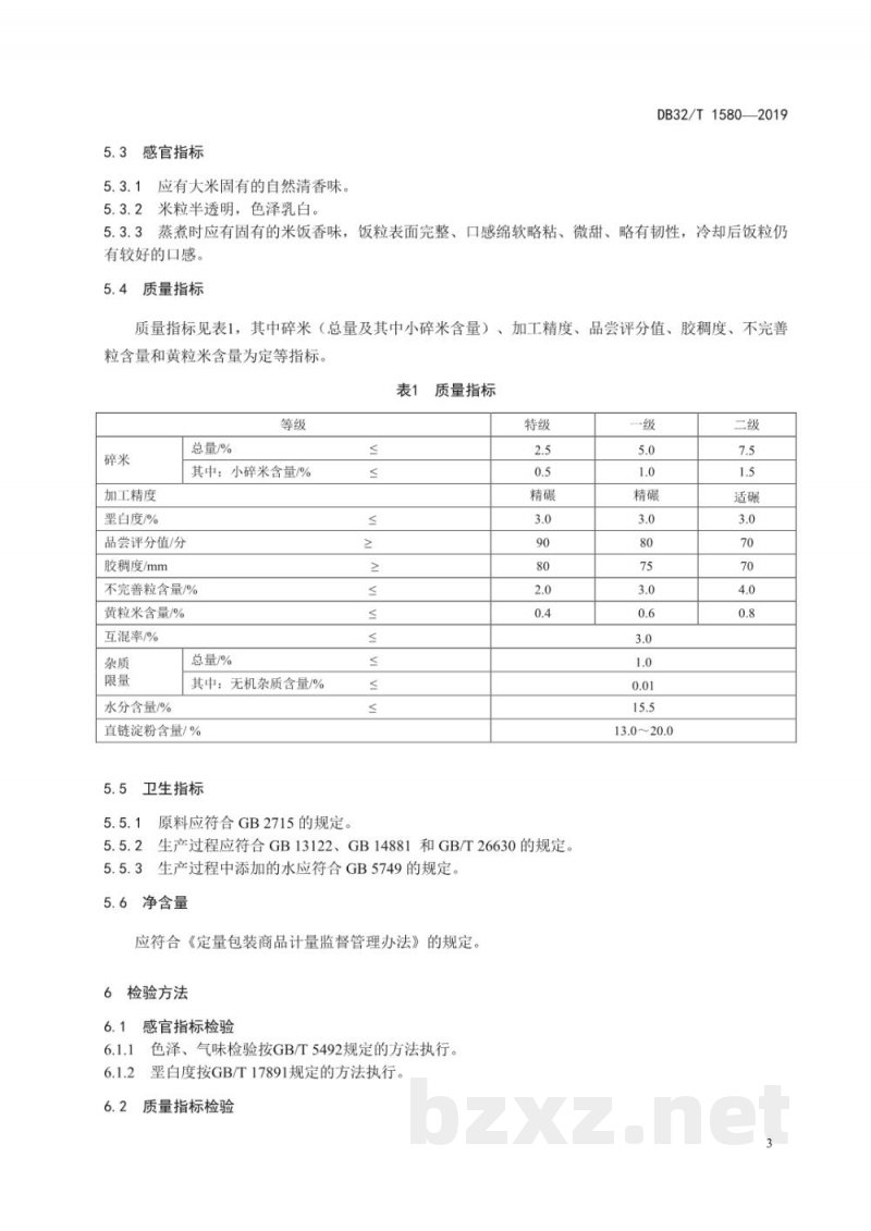 DB32/T 1580-2019地理标志产品 射阳大米