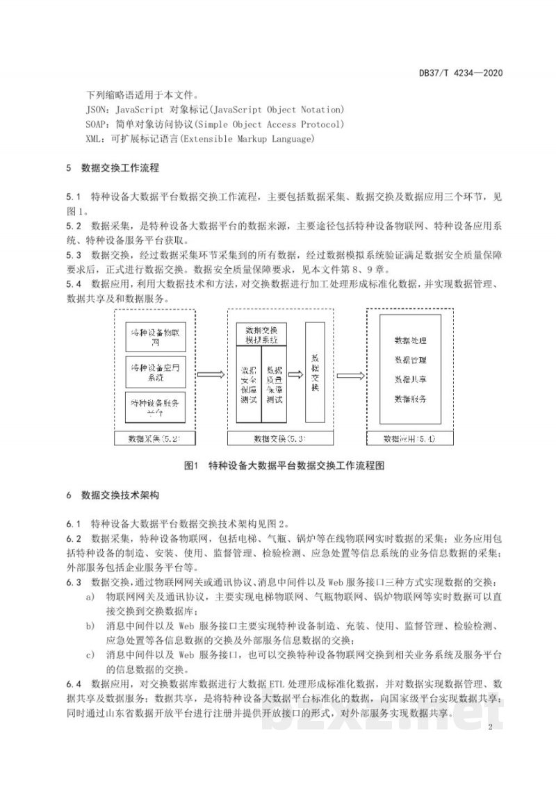 DB37/T 4234-2020特种设备大数据平台数据交换技术规范