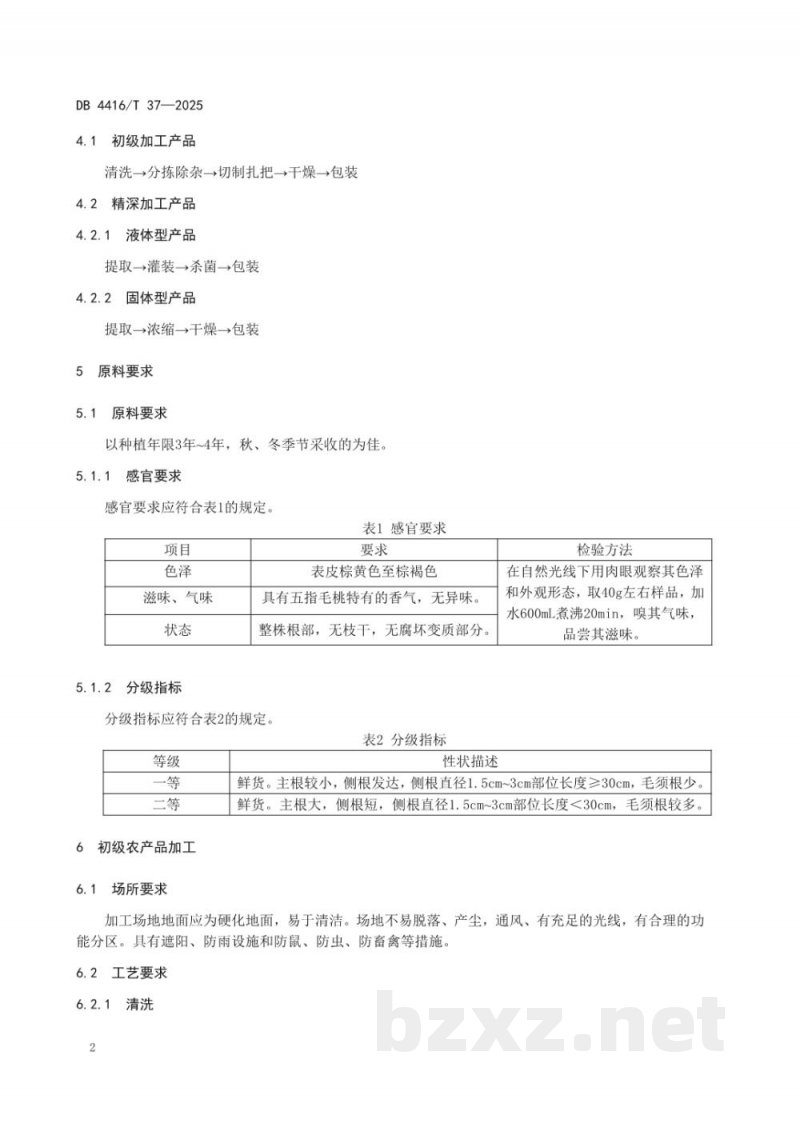 DB4416/T 37-2025五指毛桃加工技术规程