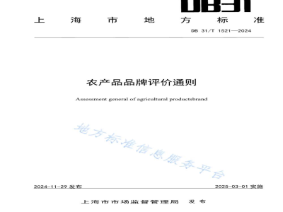 DB31/T 1521-2024农产品品牌评价通则