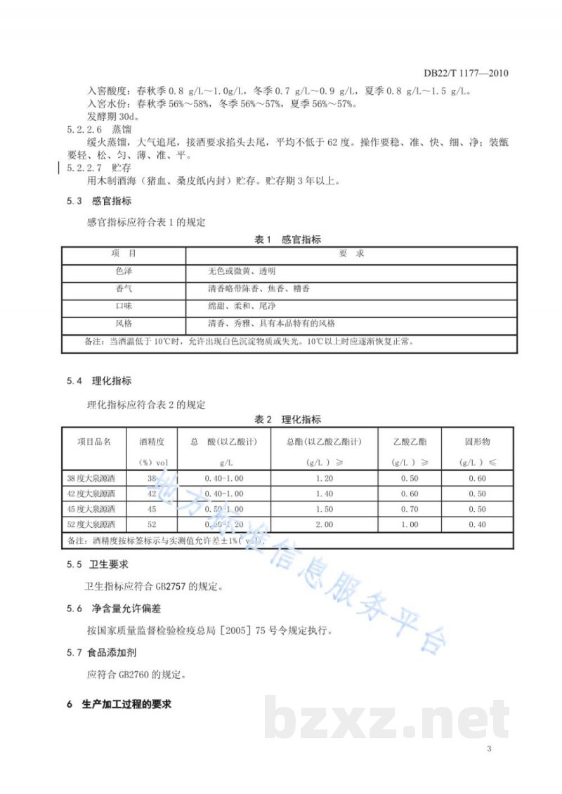 DB22/T 1177-2010地理标志产品 大泉源酒