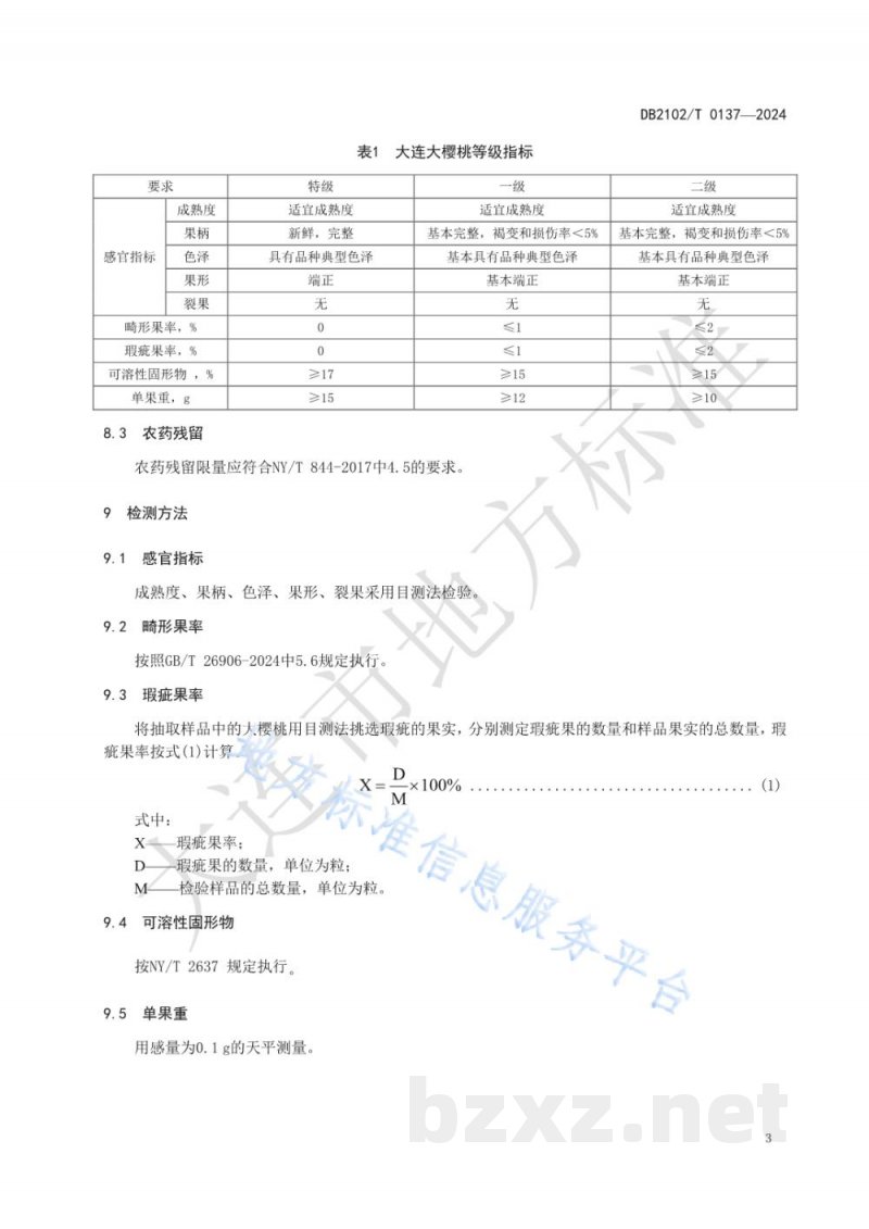 DB2102/T 0137-2024地理标志农产品 大连大樱桃
