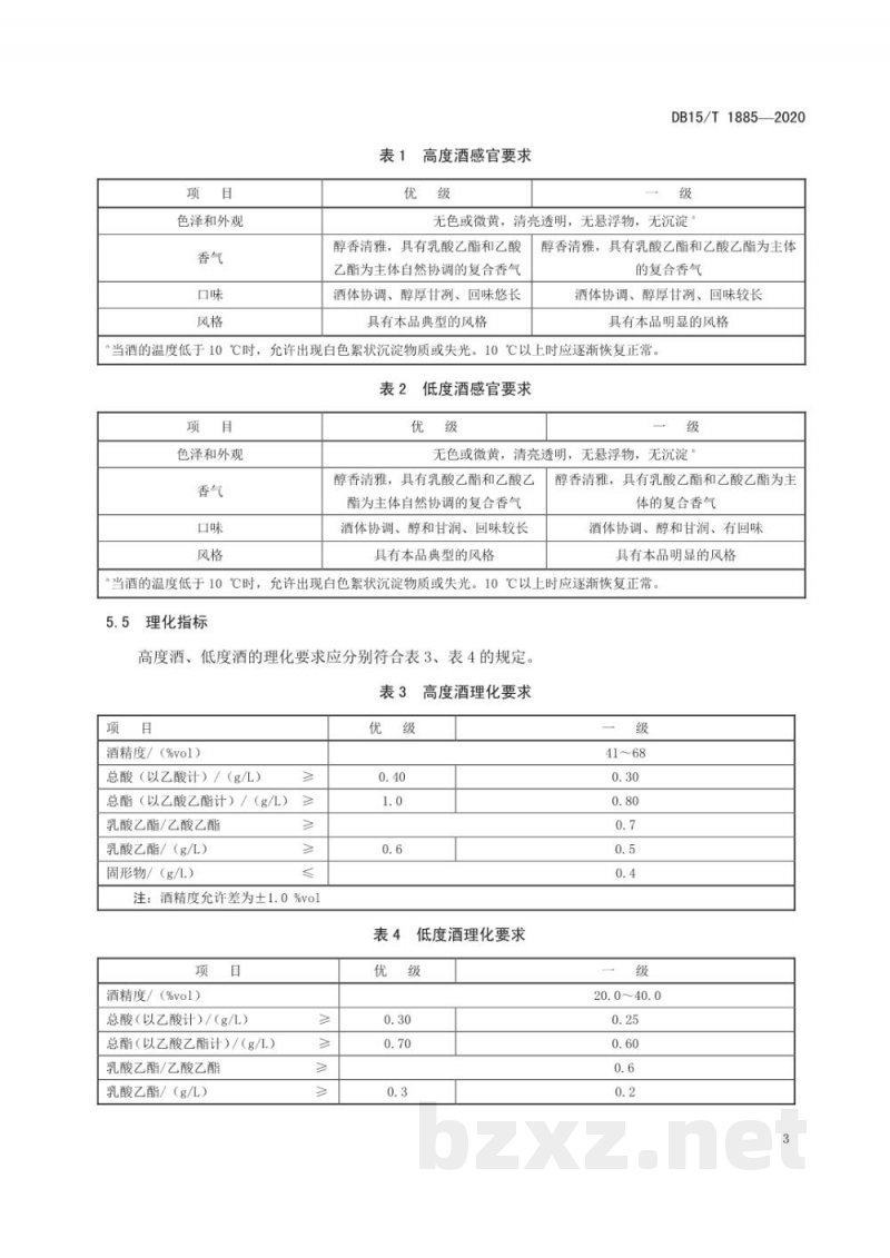 DB15/T 1885-2020地理标志产品 开鲁老白干