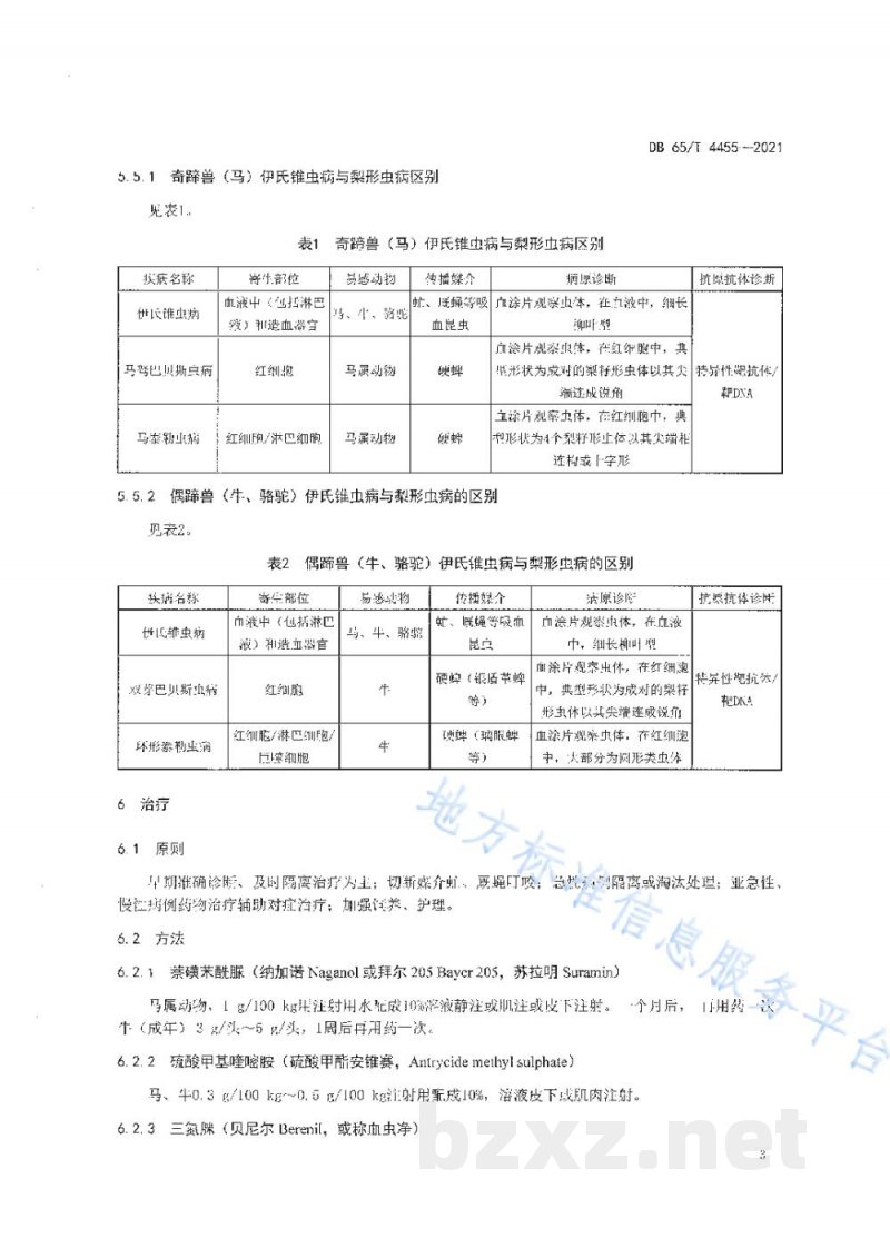 DB65/T 4455-2021伊氏锥虫病防治技术规程