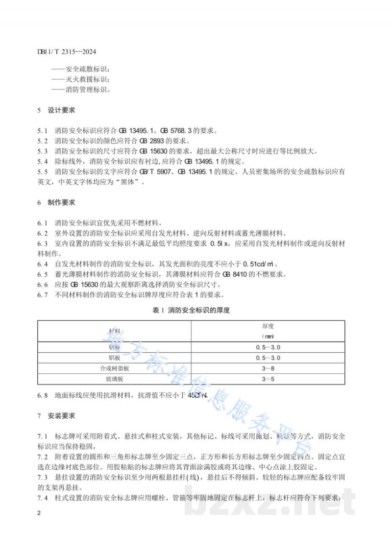 DB11/T 2315-2024消防安全标识及管理规范