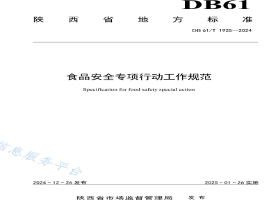 DB61/T 1925-2024食品安全专项行动工作规范
