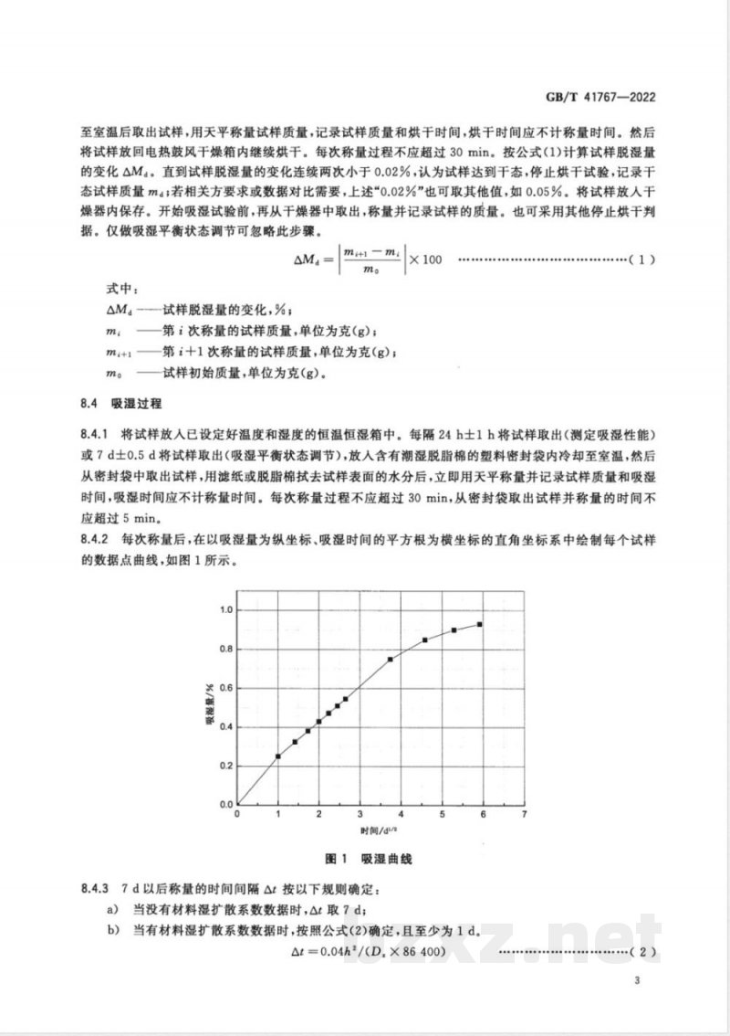 GB/T 41767-2022聚合物基复合材料吸湿性能及平衡状态调节试验方法 