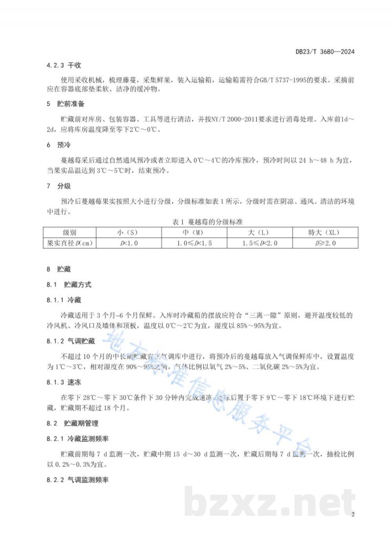 DB23/T 3680-2024蔓越莓采收及贮藏运输技术规程