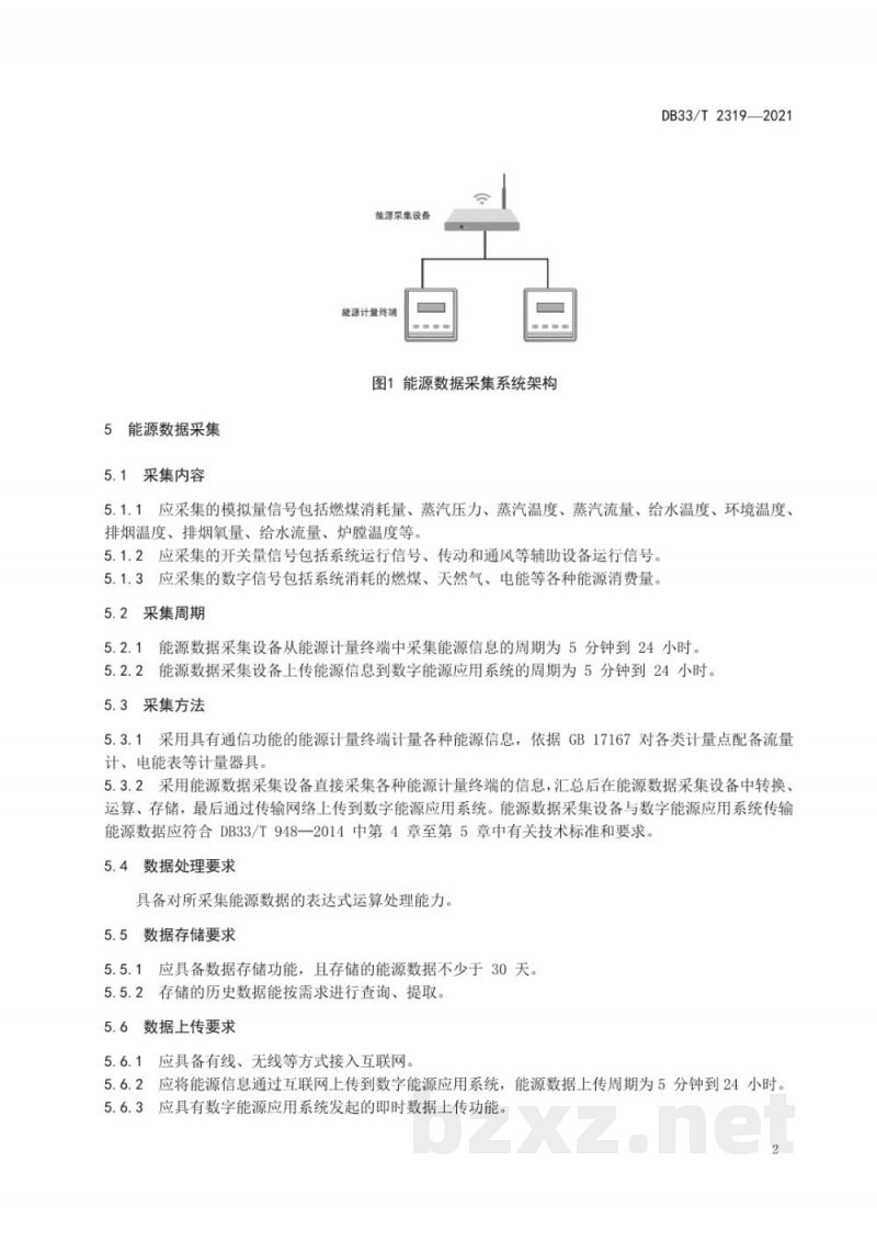 DB33/T 2319-2021燃煤工业锅炉和窑炉能源监测信息系统数据采集技术要求