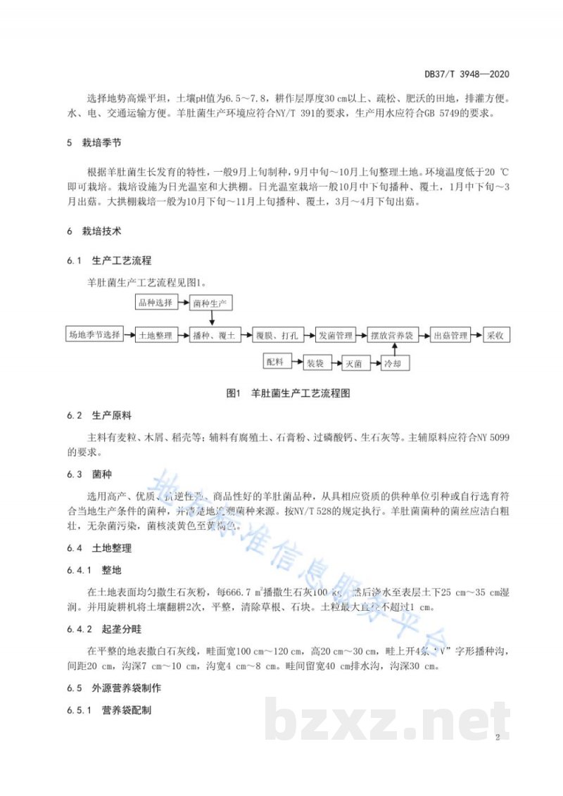 DB37/T 3948-2020羊肚菌安全优质生产技术规程