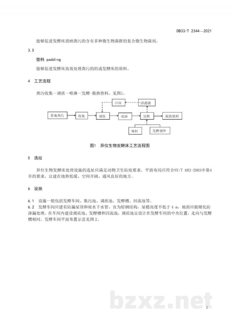 DB33/T 2344-2021畜禽粪污异位生物发酵床处理技术规范
