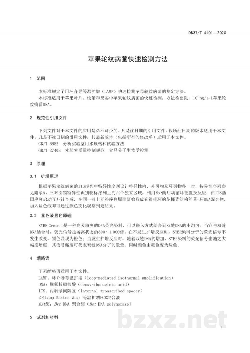 DB37/T 4101-2020苹果轮纹病菌快速检测方法