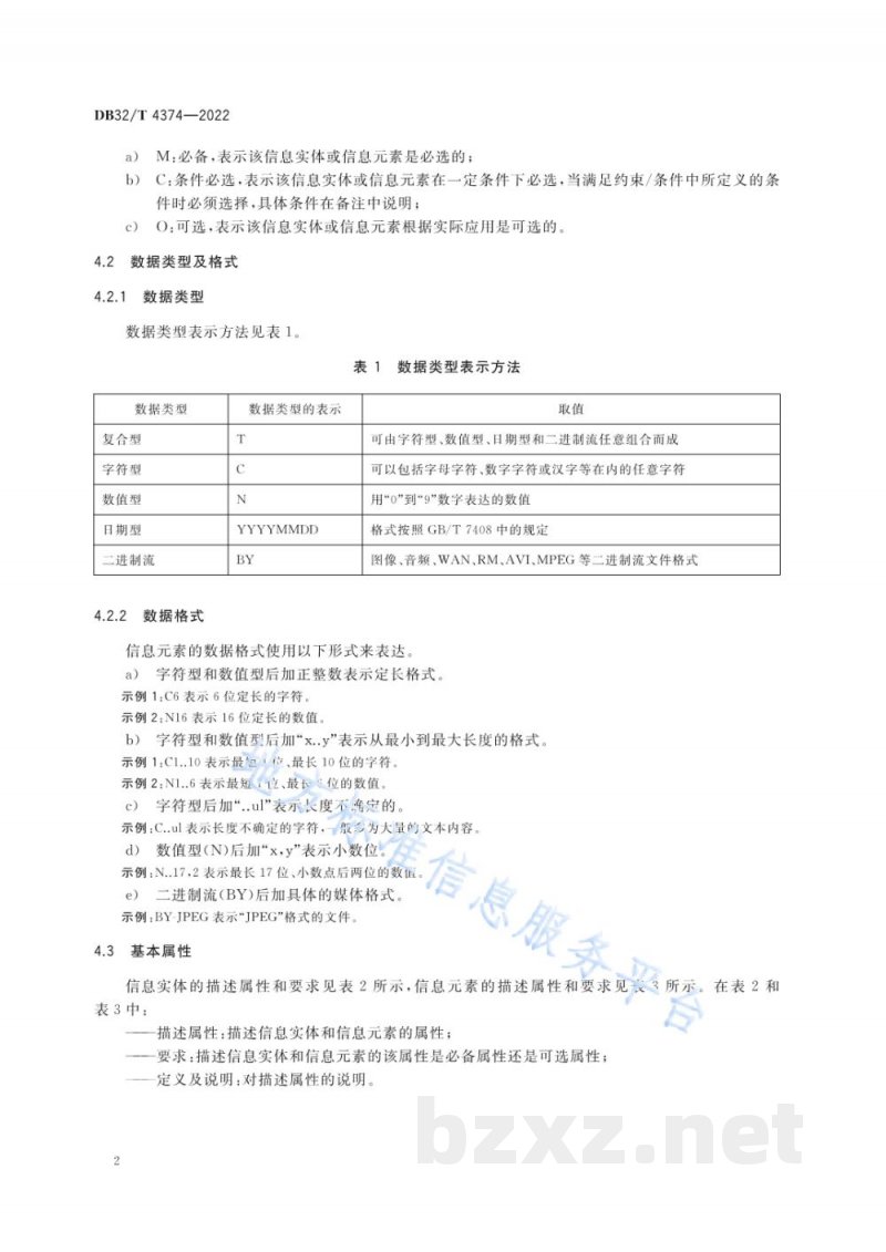 DB32/T 4374-2022水环境质量信息分类与描述技术规范