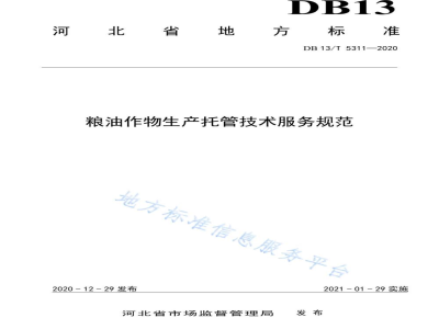 DB13/T 5311-2020粮油作物生产托管技术服务规范