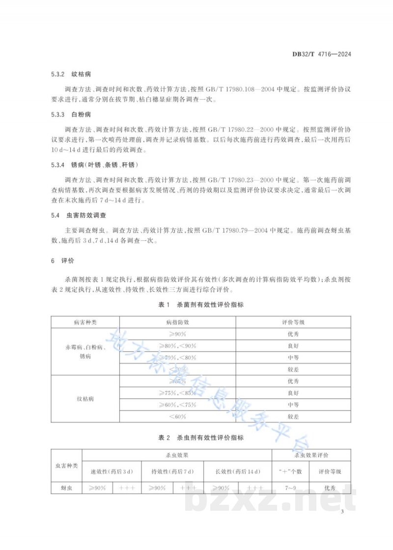 DB32/T 4716-2024小麦病虫害防治药剂有效性评价技术规范