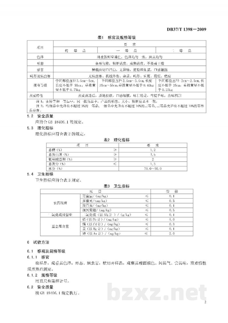 DB37/T 1398-2009地理标志产品 新城细毛山药