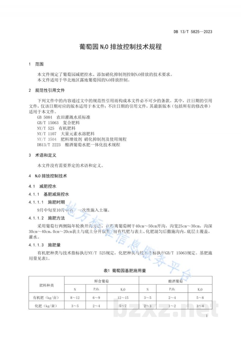 DB13/T 5825-2023葡萄园N2O排放控制技术规程